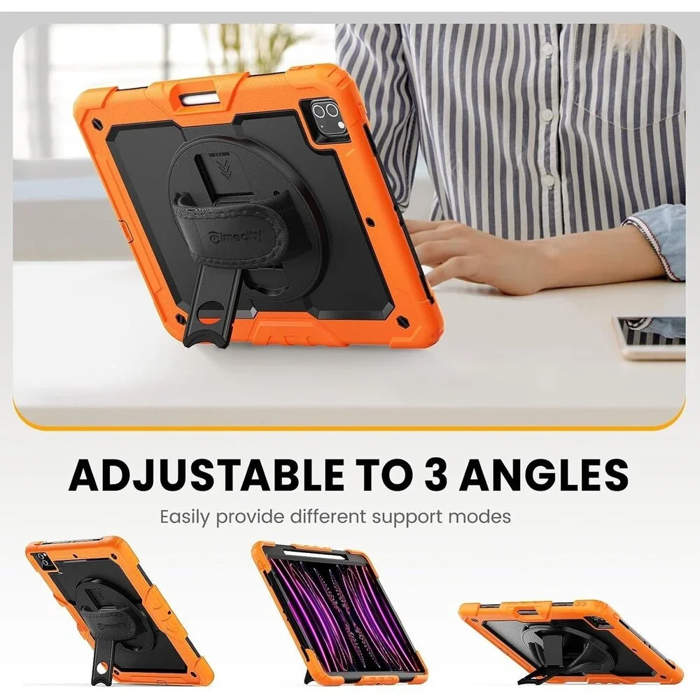 Timecity iPad Pro 12.9 Case 6th/5th/4th/3rd Gen, 360° Rotating Stand, Penci